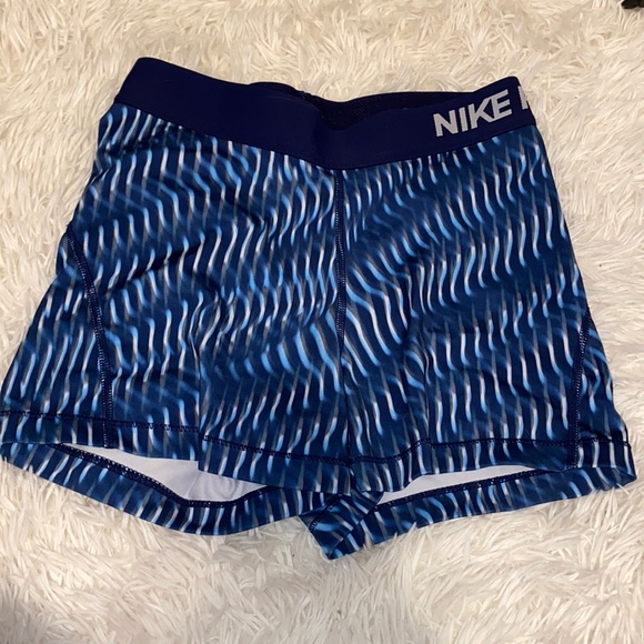 Blue Patterned Nike Pro Shorts | Poshmark